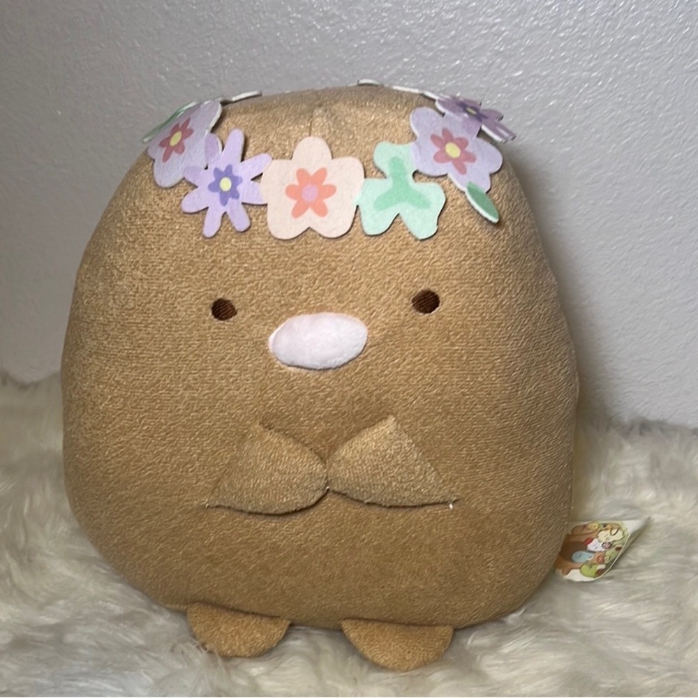 NWT SUMIKKO GURASHI TONKATSU FLOWER CROWN 12” PLUSH